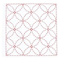 オリムパス製絲 花ふきんキット 刺し子 みんなできちゃうシリーズ 図案プリント済 七宝つなぎ 266 OLY-SK266 1個