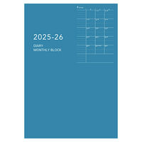 ダイゴー 【2025年4月版】ノートタイプ A5対応 月間ブロック 薄型 月曜始まり ブルー E9327 1冊（直送品）