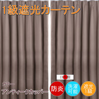 フォレストリンク 防炎遮光1級 カーテン 1000×1780mm ブラウン cu1108anti-100-178-2 1セット(2枚入)（直送品）