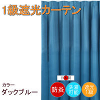 フォレストリンク 防炎遮光1級 カーテン ブルー cu1108duck