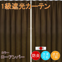 フォレストリンク 防炎遮光1級 カーテン ブラウン cu1108low