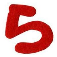 パイオニア 文字シールワッペン ひらがな 赤 「ら」 E86-86139 1セット(5枚)（直送品）