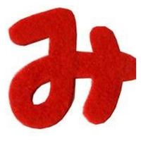 パイオニア 文字シールワッペン ひらがな 赤 「み」 E86-86132 1セット(5枚)（直送品）