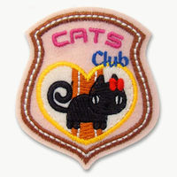 パイオニア ワッペン(EMBLEM/黒ネコ・猫) アイロン接着 ORG400-23200 1セット(3袋)（直送品）