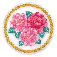 The story of flowers 植物 ワッペン 牡丹 直径55mm アイロン接着 RC500 RC500-25050（直送品）