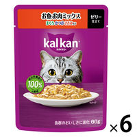 カルカン（kalkan）お魚・お肉ミックス まぐろ・かつお・ささみ入り ゼリー仕立て 60g 6袋 キャットフード ウェット