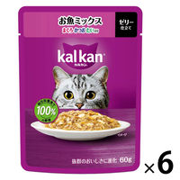 カルカン（kalkan）お魚ミックス まぐろ・かつお・たい入り ゼリー仕立て 60g 6袋 キャットフード ウェット