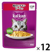 カルカン（kalkan）味わいチキン ビーフ入り とろみ仕立て 60g 12袋 マースジャパン キャットフード ウェット