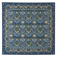 川島織物セルコン モリスデザインスタジオ いちご泥棒 ラグ 2000×2000mm ブルー KF1709_40B 1枚（直送品）