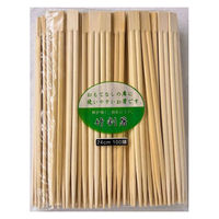 まるわ 竹割箸裸 24cm ハッパ柄 W-358 4903673610490 1セット(1袋(100膳入)×30)（直送品）