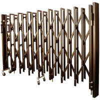 関東ハウス販売 オリジナルアコーディオン門扉3m Wキャスター ブロンズ kantoh-house-30BR 1セット(門扉本体+門柱2本)（直送品）