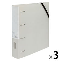 ナカバヤシ どっさり個別Dリングファイル 4穴 A4ワイド・S グレー RF1035GY 1セット(1冊×3)