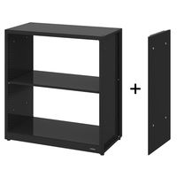 オカムラ ジャスタスラック　収納(エンド専用)横連結用 2段 幅750×奥行400×高さ800ｍｍ ブラック 1台 オリジナル