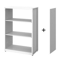 オカムラ ジャスタスラック　収納(エンド専用)横連結用 3段 幅750×奥行400×高さ1100ｍｍ ホワイト 1台 オリジナル