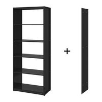 オカムラ ジャスタスラック　収納(エンド専用)横連結用 5段 幅750×奥行400×高さ1850ｍｍ ブラック 1台 オリジナル