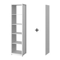 オカムラ ジャスタスラック　収納(エンド専用)横連結用 5段 幅450×奥行400×高さ1850ｍｍ ホワイト 1台 オリジナル