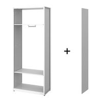 オカムラ ジャスタスラック　収納(エンド専用)横連結用ワードローブ 連結（エンド設置用） 幅750×奥行400×高さ1850ｍｍ ホワイト 1台 オリジナル