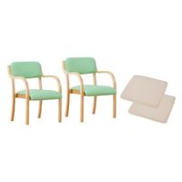 ファミリー・ライフ 立ち座りサポートチェア メッシュクッション2枚付 グリーン 0427420 1セット(2脚入)（直送品）