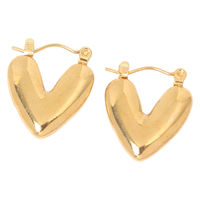 ステンレスハートワンタッチピアス ゴールド LAKOLE/ラコレ