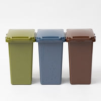 リス 対馬海洋プラスチック約10%配合 連結ワンハンドペール 47L(45Lゴミ袋対応）ゴミ箱 3色 1セット(3個)（寄付金付き） オリジナル