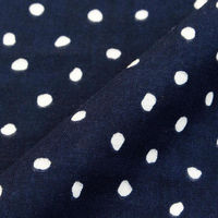 日本紐釦貿易(Nippon Chuko) ドット ランダム Wガーゼ生地 ネイビー 巾約110cm×4mカット 4850WR-F-4M（直送品）