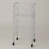 ワールドクラフト 軽量ワイヤーワゴン幅400×奥行300×高さ805mmクローム深型 FKW3040 1台
