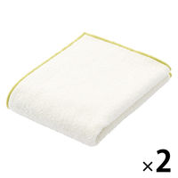 無印良品 カラーステッチパイル織りハンドタオル ３４×３５ｃｍ アイボリー 1セット（1枚×2） 良品計画