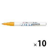 三菱鉛筆 ペイントマーカー 細字丸芯 油性マーカーPX21橙 PX21.4 1セット(1本×10)
