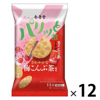 パリッと煎 さわやかな梅こんぶ茶風味 14枚入 12袋 金吾堂製菓 せんべい 個包装　お配り