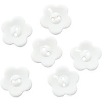 日本紐釦貿易 花型カラーボタン アソートセット 15mm 白 CG9730-W 1袋(6個)