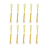 日本紐釦貿易 カン付根付紐 ストラップ 8cm 黄 F1-127 1袋(10本)