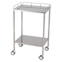 【軒先渡し】松吉医科器械 マツヨシサイレントカート(ハイタイプ) 手摺付 回診車 SWG-AH01(600X450X950 1台（直送品）