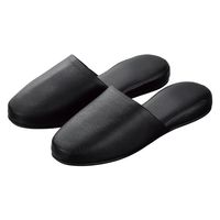 松吉医科器械 マツヨシ スリッパ(抗菌・レザー調) ブラック HP-20-L(29.0CM) 1セット(12足入)（直送品）