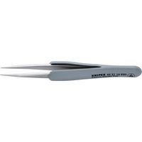 KNIPEX ラバーハンドル付き精密ピンセット 先丸 123ММ 9221-10ESD 1本 657-0589（直送品）