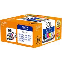 プレジール Plaisir エプソン IC6CL80L互換インクカートリッジ PLE-E80L-6P 1箱(6個) 580-8093（直送品）