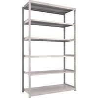 TRUSCO スチールラック M2型軽中量棚 1460×880×H2400 6段 単体 ネオグレー M2-8596 NG 1セット(1台)（直送品）