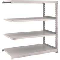 TRUSCO スチールラック M2型軽中量棚 1160×880×H1200 4段 連結 ネオグレー M2-4494B NG 1セット(1台)（直送品）