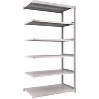 TRUSCO スチールラック M2型軽中量棚 1160×880×H2100 6段 連結 ネオグレー M2-7496B NG 1セット(1台)（直送品）