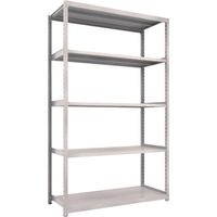 TRUSCO スチールラック M2型軽中量棚 1460X880XH2400 5段 単体 ネオグレー M2-8595 NG 1セット(1台)（直送品）