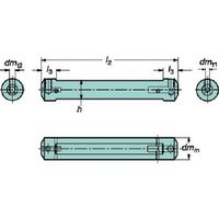サンドビック SANDVIK 円筒平取り付きシャンク コロターンXSアダプタ(425) CXS-A22-06-06 1本 569-8073（直送品）