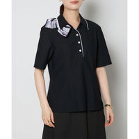 【お取り寄せ】ボンマックス タック切替え半袖ニット ブラック L BCK7306-16-L ボンマックス BONOFFICE タック切替え半袖ニット ブラック L