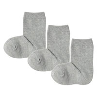 無印良品 キッズ 足なり直角 靴下（３足組） キッズ１５～１９ｃｍ グレー 良品計画
