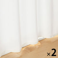 無印良品 熱を通しにくく透けにくいレースノンプリーツカーテン 幅１００×丈１０３ｃｍ用 オフ白 1セット（1枚×2） 良品計画