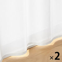 無印良品 防カビ ポリエステルノンプリーツレースカーテン 幅１００×丈１７６ｃｍ用 オフ白 1セット（1枚×2） 良品計画