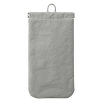 無印良品 リンクルナイロン 片手で開くフラットポーチ グレー Ｍ 約１０．３×１８．５ｃｍ 良品計画