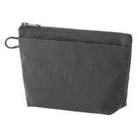 無印良品 リンクルナイロン マチ付きポーチ ダークグレー Ｍ 約２１×１３．５×６ｃｍ 良品計画