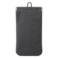 無印良品 リンクルナイロン 片手で開くフラットポーチ ダークグレー Ｍ 約１０．３×１８．５ｃｍ 良品計画