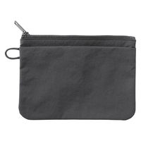 無印良品 リンクルナイロン フラットポーチ ダークグレー Ｍ 約１９×１３．５ｃｍ 良品計画