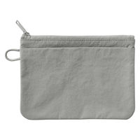 無印良品 リンクルナイロン フラットポーチ グレー Ｍ 約１９×１３．５ｃｍ 良品計画