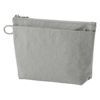 無印良品 リンクルナイロン マチ付きポーチ グレー Ｍ 約２１×１３．５×６ｃｍ 良品計画